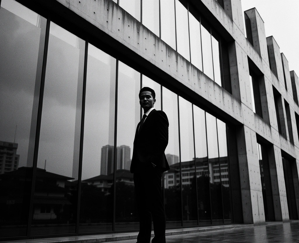 Architectural silhouette of Jakarta office
